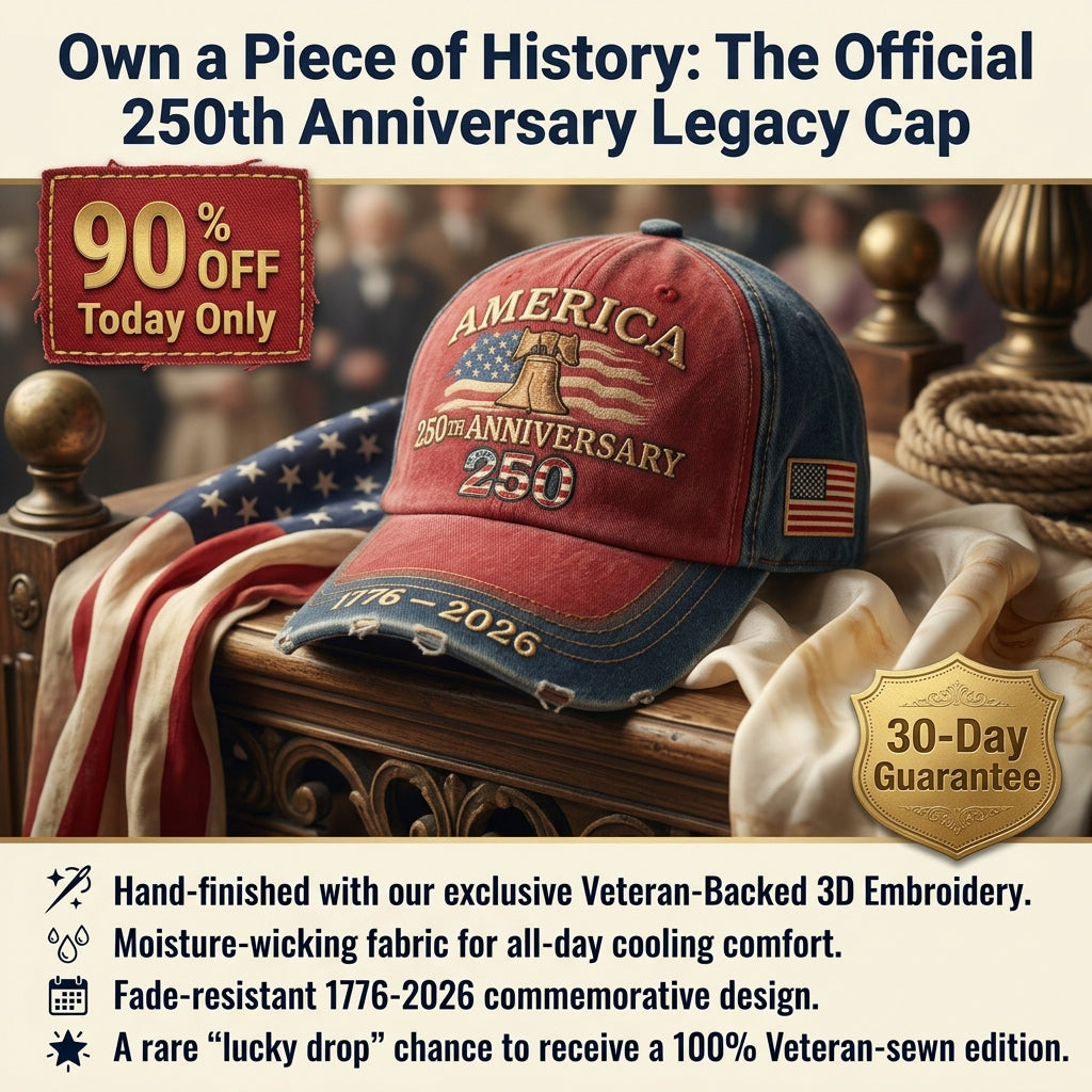 🔥 LAST DAY 90% OFF: Veteran-Backed 3D Embroidery Breathable Anti-Fade 1776-2026 Edition America 250th Anniversary Baseball Cap with Adjustable Back Strap