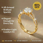 🚨 LAST DAY 90% OFF- Premium 2ct Moissanite Travel Ring - Classic Twisted Band (Passes Diamond Tester)