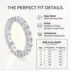 🔥 LAST DAY 90% OFF: Artisan Seamless Micro-Pavé Snag-Free Comfort-Fit Flawless Full-Circle Moissanite Eternity Band in Premium 925 Sterling Silver