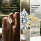 🚨LAST DAY 90% OFF-5ct Marquise Ring - Visually Slims Your Fingers