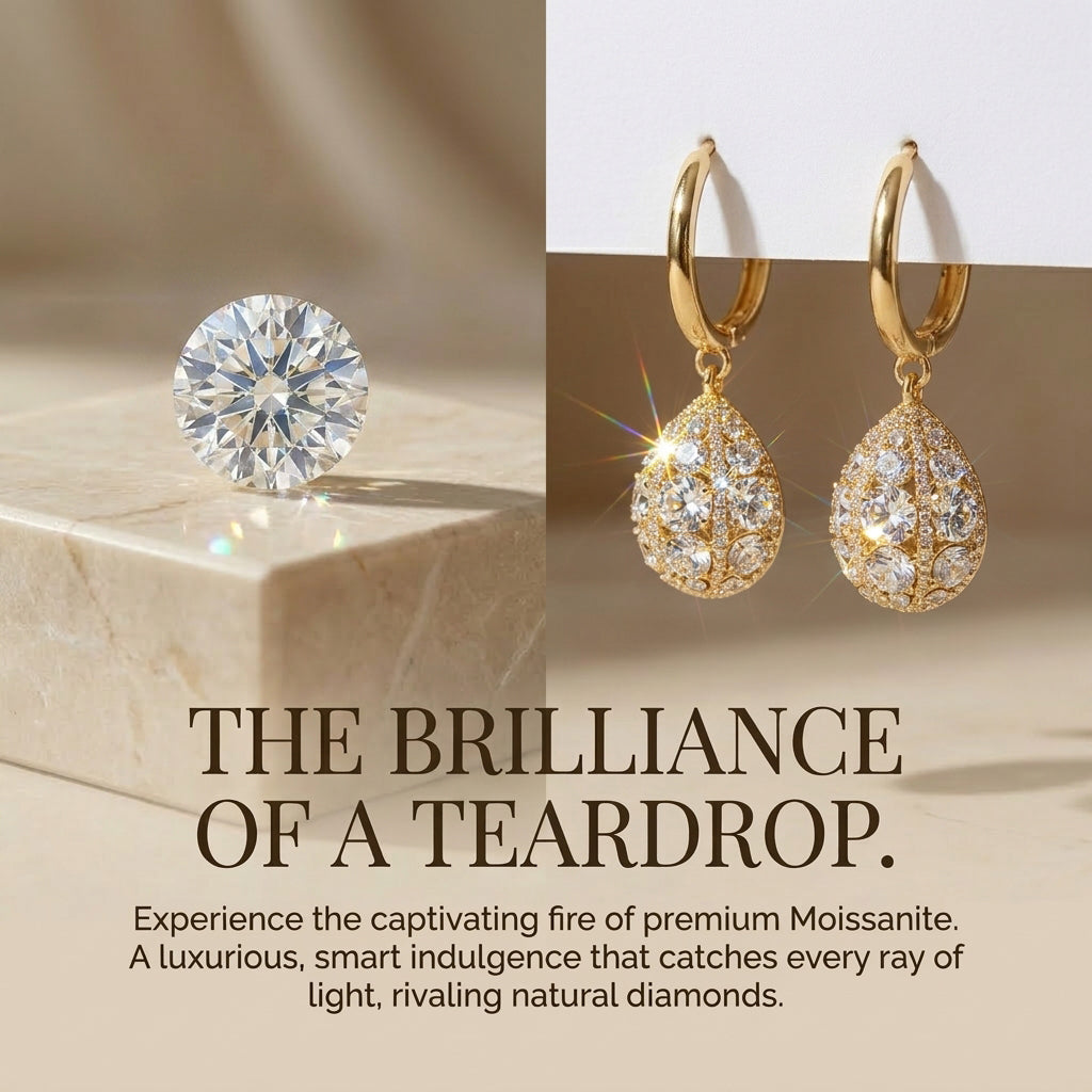 Premium Moissanite Teardrop Dangle Hoop Earrings-Limited Time 90% OFF🔥