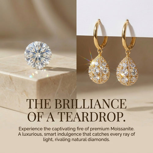 Premium Moissanite Teardrop Dangle Hoop Earrings-Limited Time 90% OFF🔥
