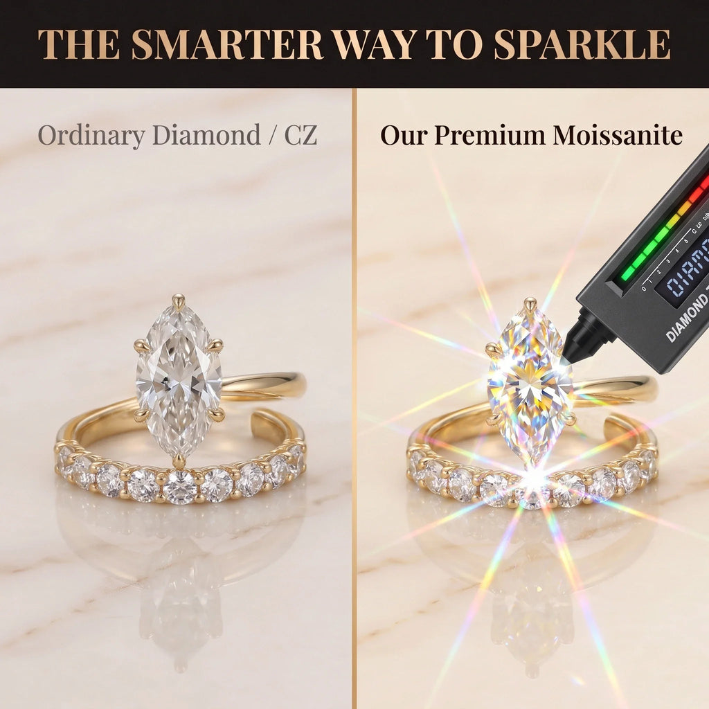 Timeless 2-Piece Marquise Premium Moissanite Ring Set | 90% OFF Limited Time, Last Day!