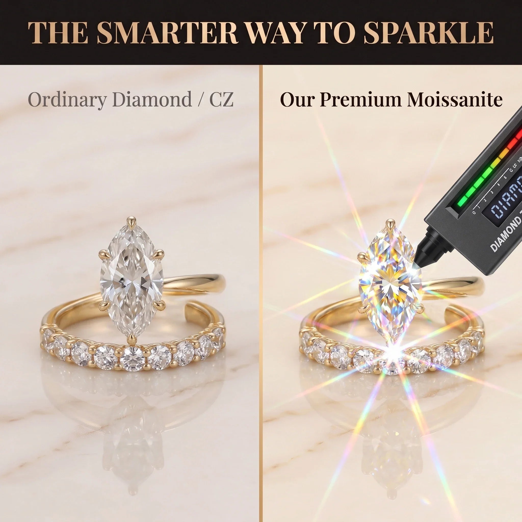 Timeless 2-Piece Marquise Premium Moissanite Ring Set | 90% OFF Limited Time, Last Day!