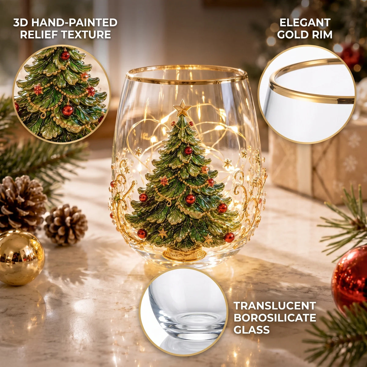 ⏳ Last Day 49% OFF – 3D Christmas Glass, A Magical Holiday Gift for Every Sip