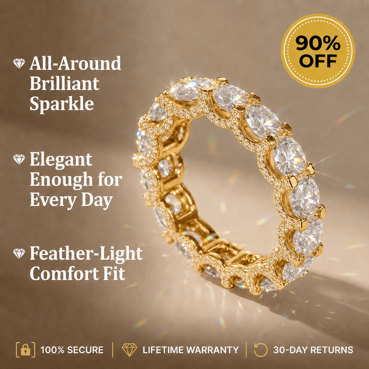La Elegancia Eterna - Anillo de Eternidad de Moissanita Premium --Último Día de Oferta🔥90% DE DESCUENTO🔥🔥
