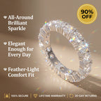 🔥 LAST DAY 90% OFF: Artisan Seamless Micro-Pavé Snag-Free Comfort-Fit Flawless Full-Circle Moissanite Eternity Band in Premium 925 Sterling Silver