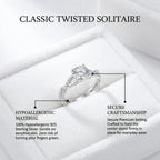🚨 LAST DAY 90% OFF- Premium 2ct Moissanite Travel Ring - Classic Twisted Band (Passes Diamond Tester)