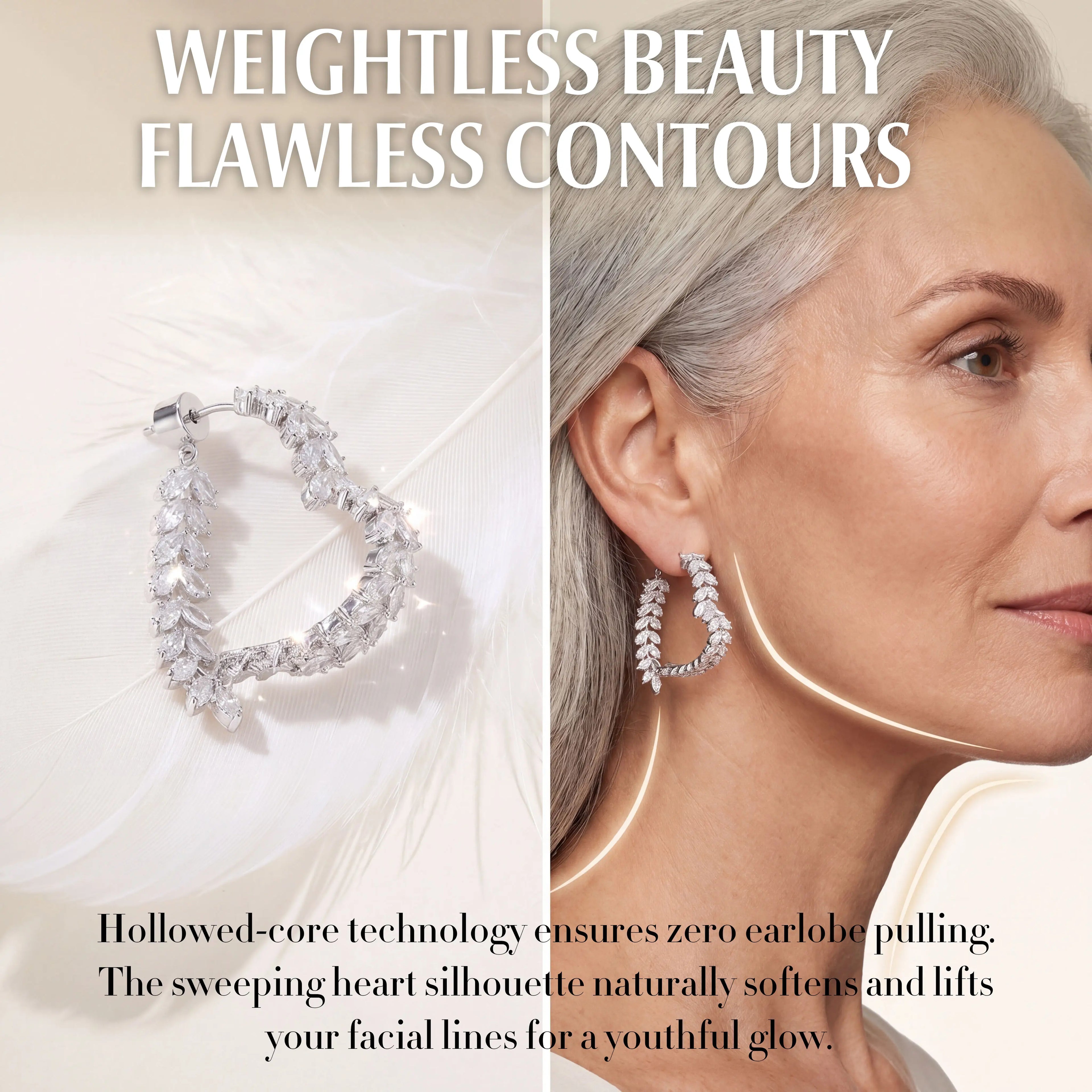 🔥Limited Time 90% OFF-Weightless Moissanite Heart Earrings - Hypoallergenic S925