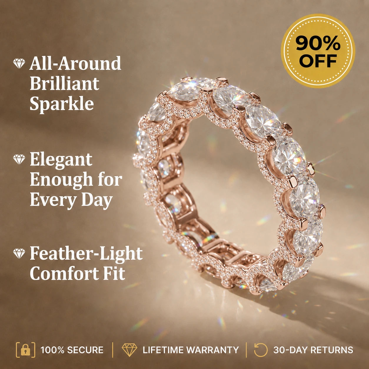 La Elegancia Eterna - Anillo de Eternidad de Moissanita Premium --Último Día de Oferta🔥90% DE DESCUENTO🔥🔥