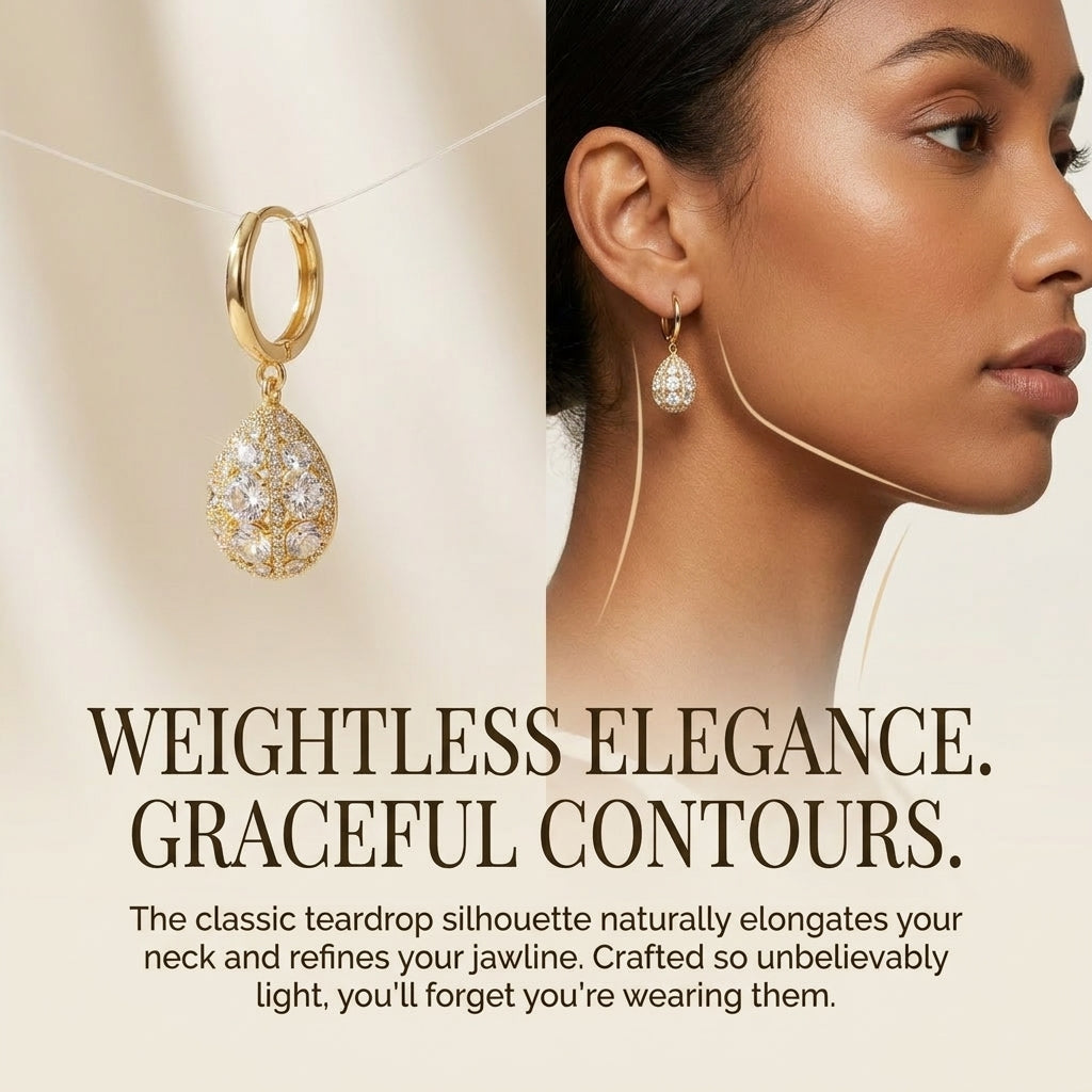 Premium Moissanite Teardrop Dangle Hoop Earrings-Limited Time 90% OFF🔥
