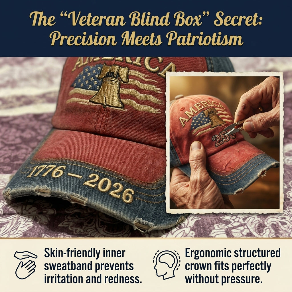 🔥 LAST DAY 90% OFF: Veteran-Backed 3D Embroidery Breathable Anti-Fade 1776-2026 Edition America 250th Anniversary Baseball Cap with Adjustable Back Strap