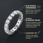 🔥 LAST DAY 90% OFF: Artisan Seamless Micro-Pavé Snag-Free Comfort-Fit Flawless Full-Circle Moissanite Eternity Band in Premium 925 Sterling Silver