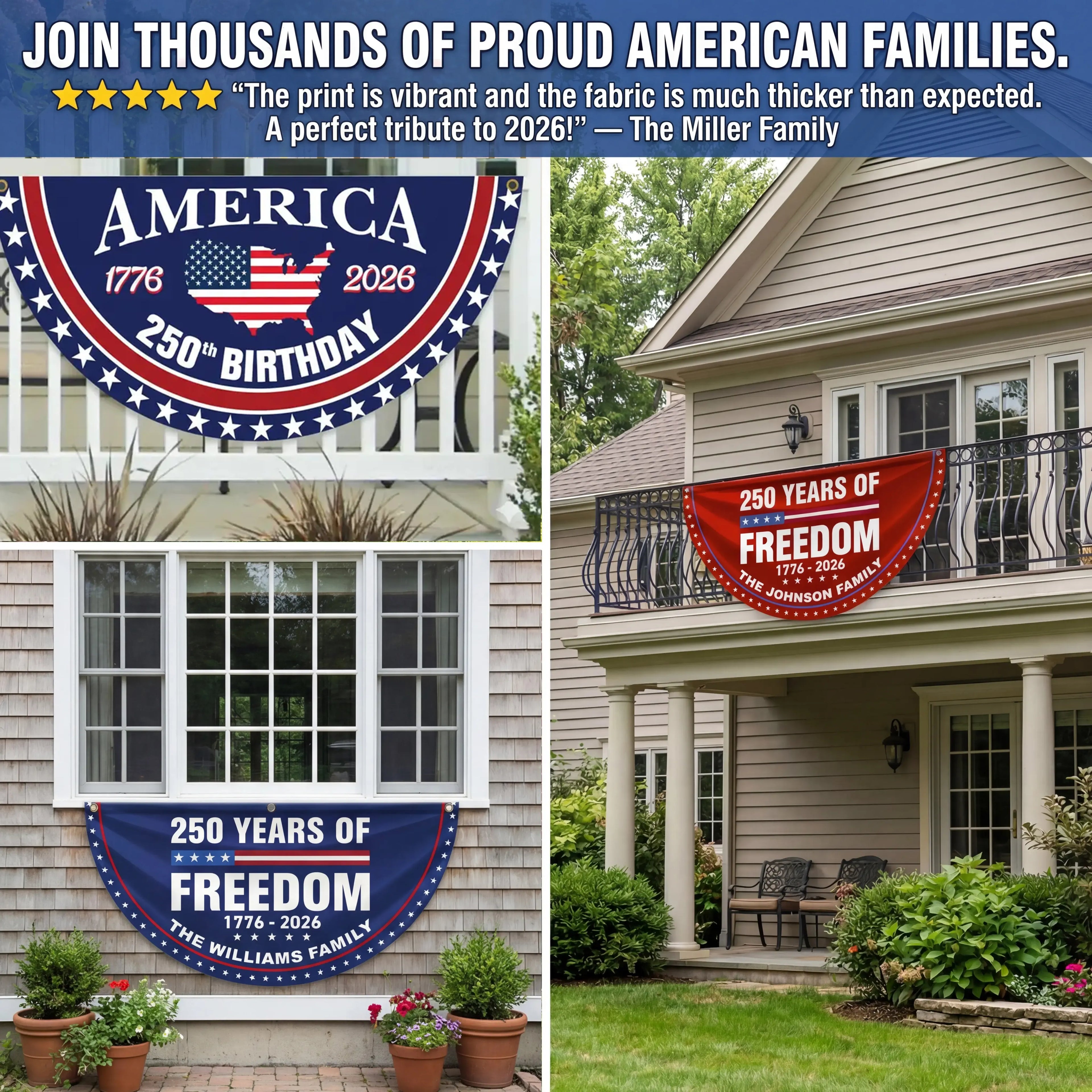 50% OFF TODAY – America’s 250th Porch Banner🗽