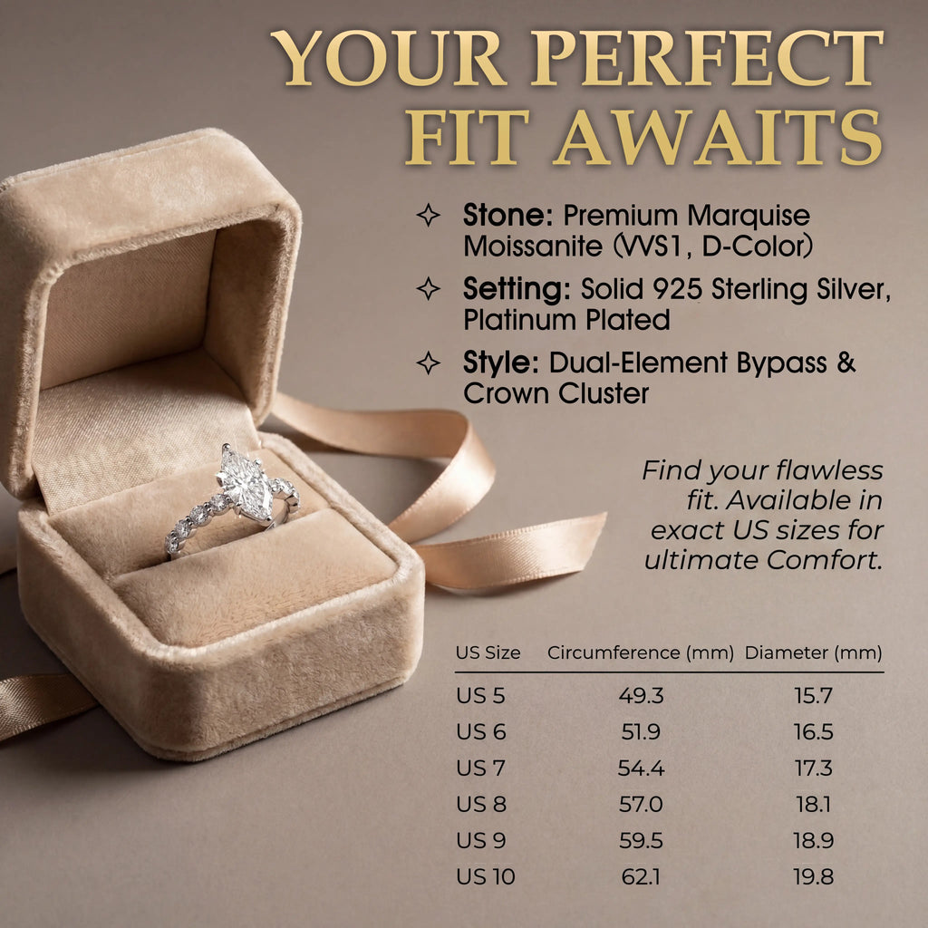 🔥 Last Day Flash Sale — Premium 2-Carat Marquise Moissanite Ring | 90% OFF 🔥