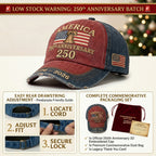 🔥 LAST DAY 90% OFF: Veteran-Backed 3D Embroidery Breathable Anti-Fade 1776-2026 Edition America 250th Anniversary Baseball Cap with Adjustable Back Strap