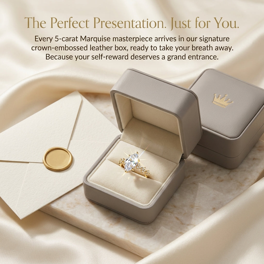🚨LAST DAY 90% OFF-5ct Marquise Ring - Visually Slims Your Fingers