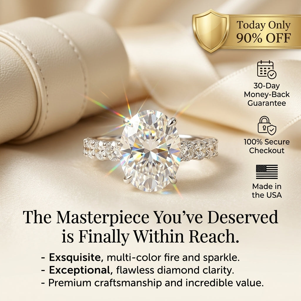 The Masterpiece Oval Premium Moissanite Ring | 90% OFF Limited Time, Last Day!