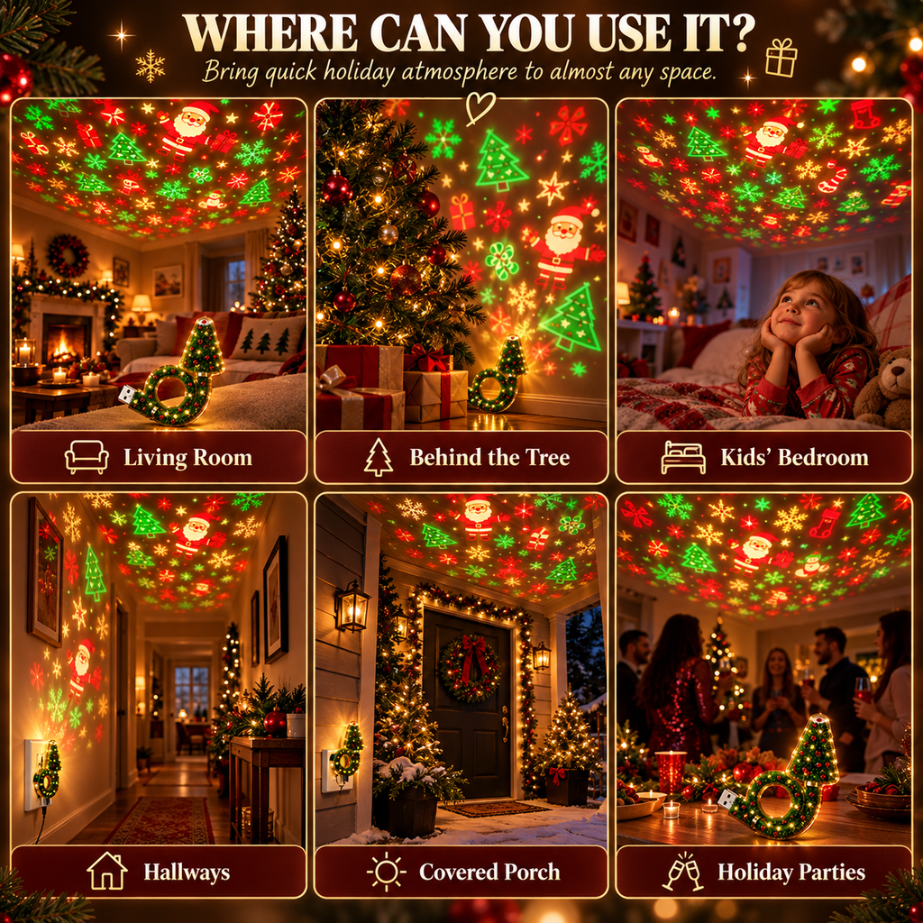 🎄 Christmas Ceiling Projector Light 🔥 6+ Magical Holiday Designs | Easy Plug-In Indoor Christmas Decoration