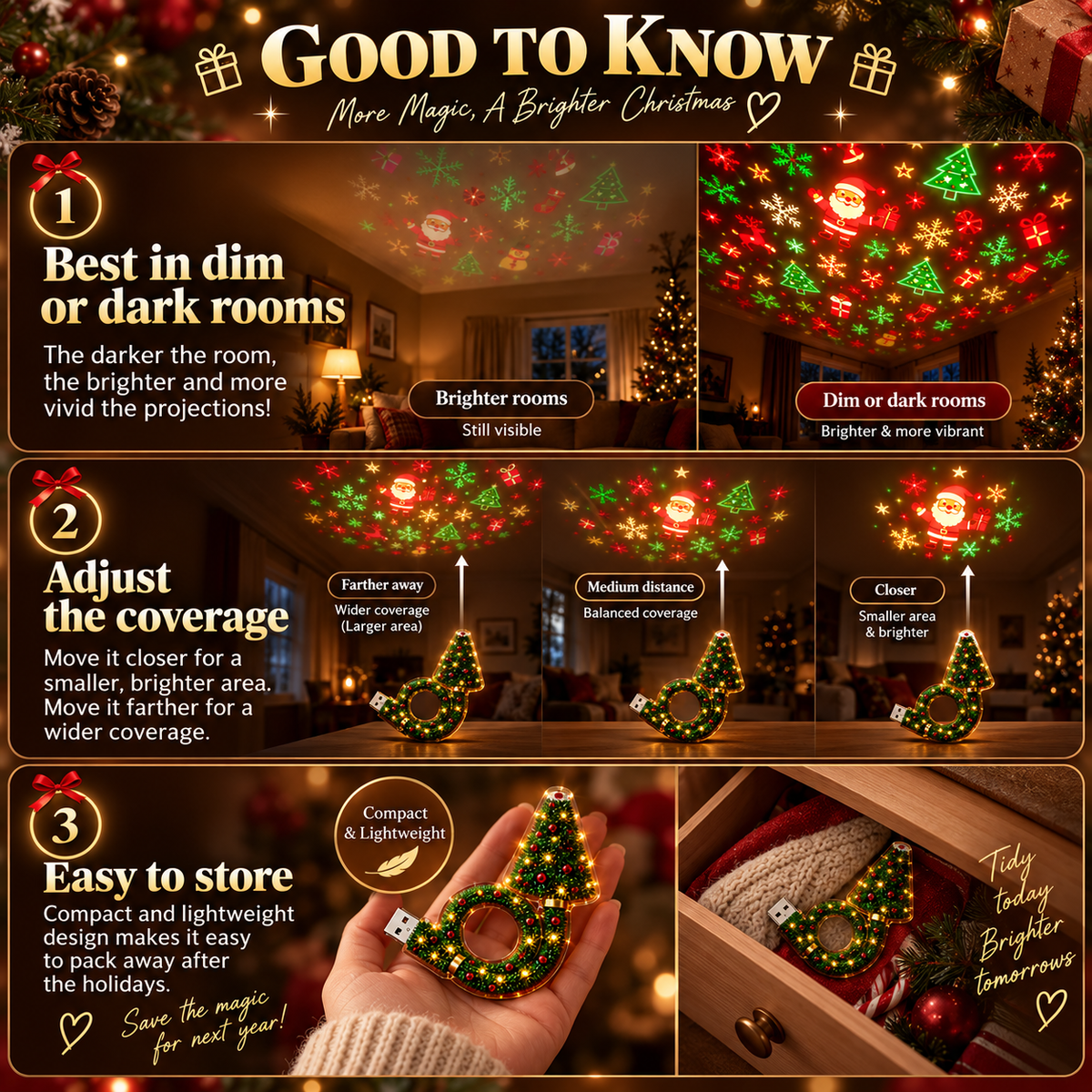 🎄 Christmas Ceiling Projector Light 🔥 6+ Magical Holiday Designs | Easy Plug-In Indoor Christmas Decoration