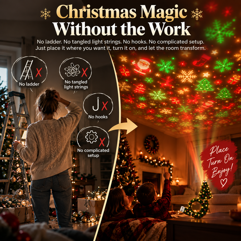 🎄 Christmas Ceiling Projector Light 🔥 6+ Magical Holiday Designs | Easy Plug-In Indoor Christmas Decoration