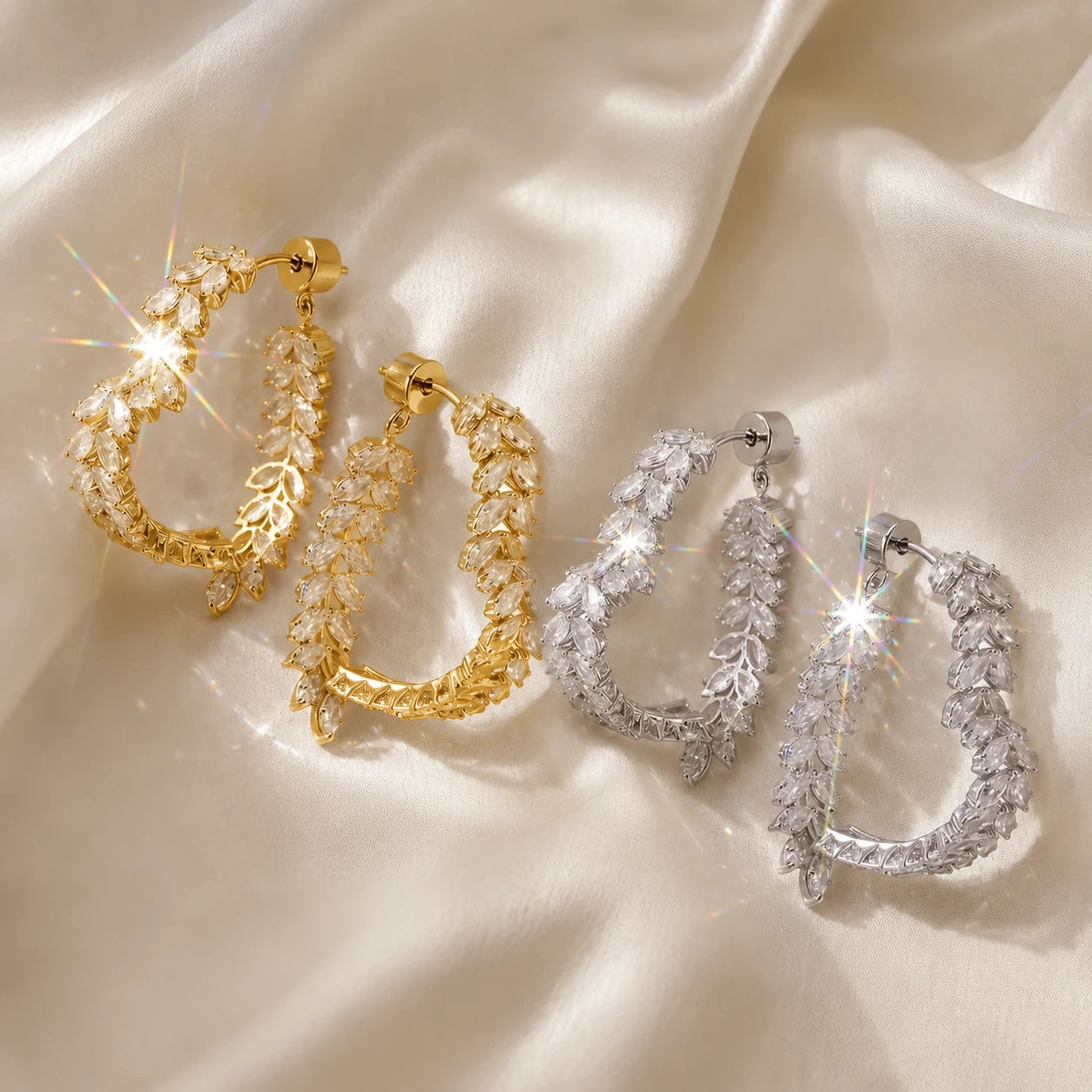 🔥Limited Time 90% OFF-Weightless Moissanite Heart Earrings - Hypoallergenic S925