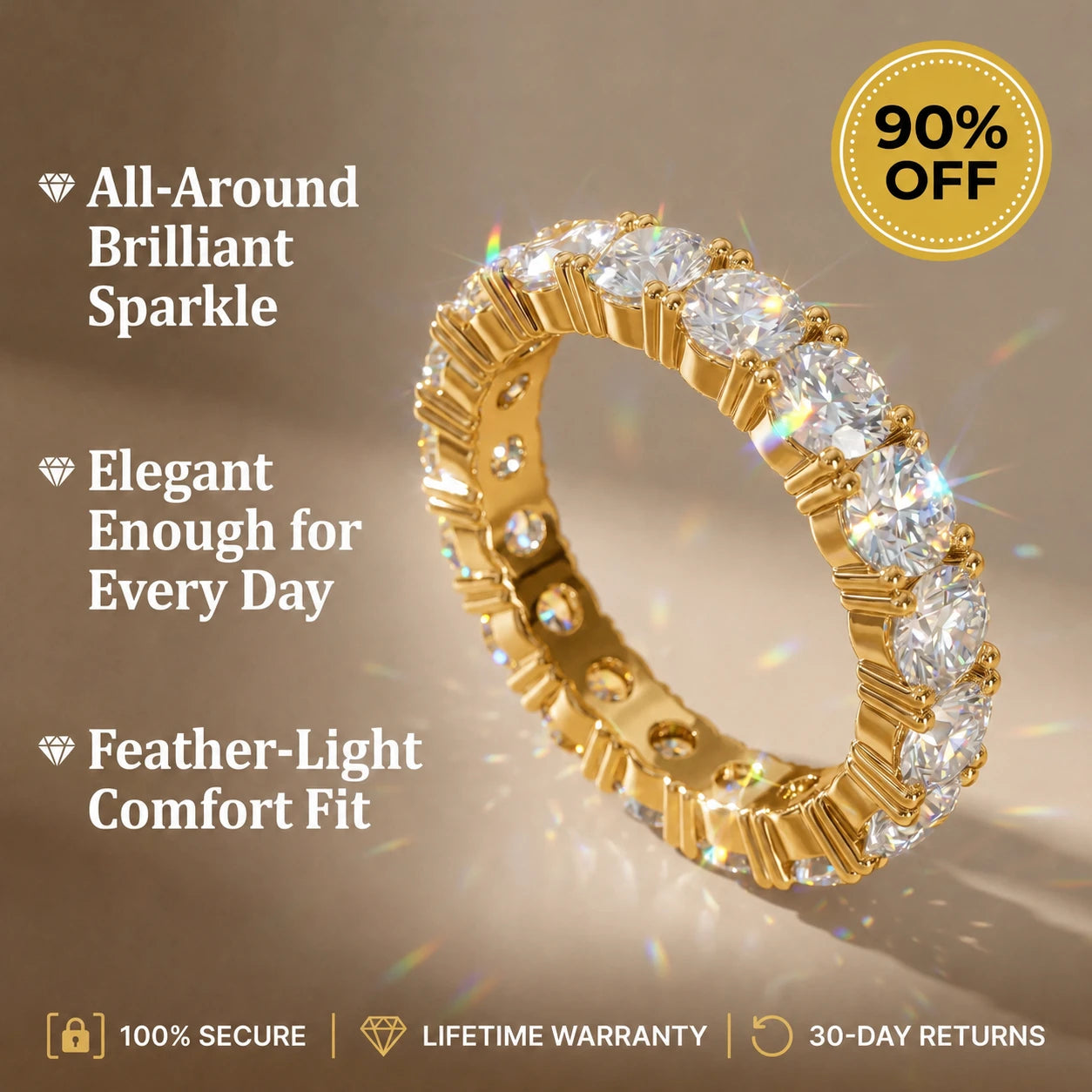 The Timeless Elegance - Premium Moissanite Eternity Band🔥 Final Flash Sale: 90% OFF