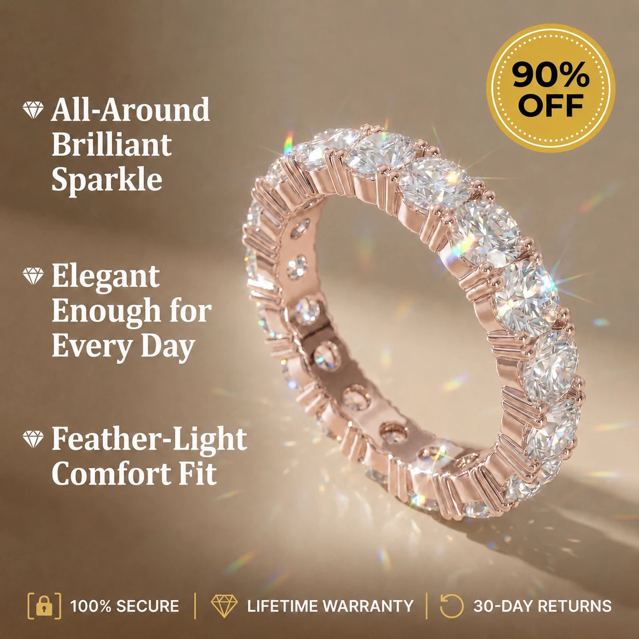 The Timeless Elegance - Premium Moissanite Eternity Band🔥 Final Flash Sale: 90% OFF
