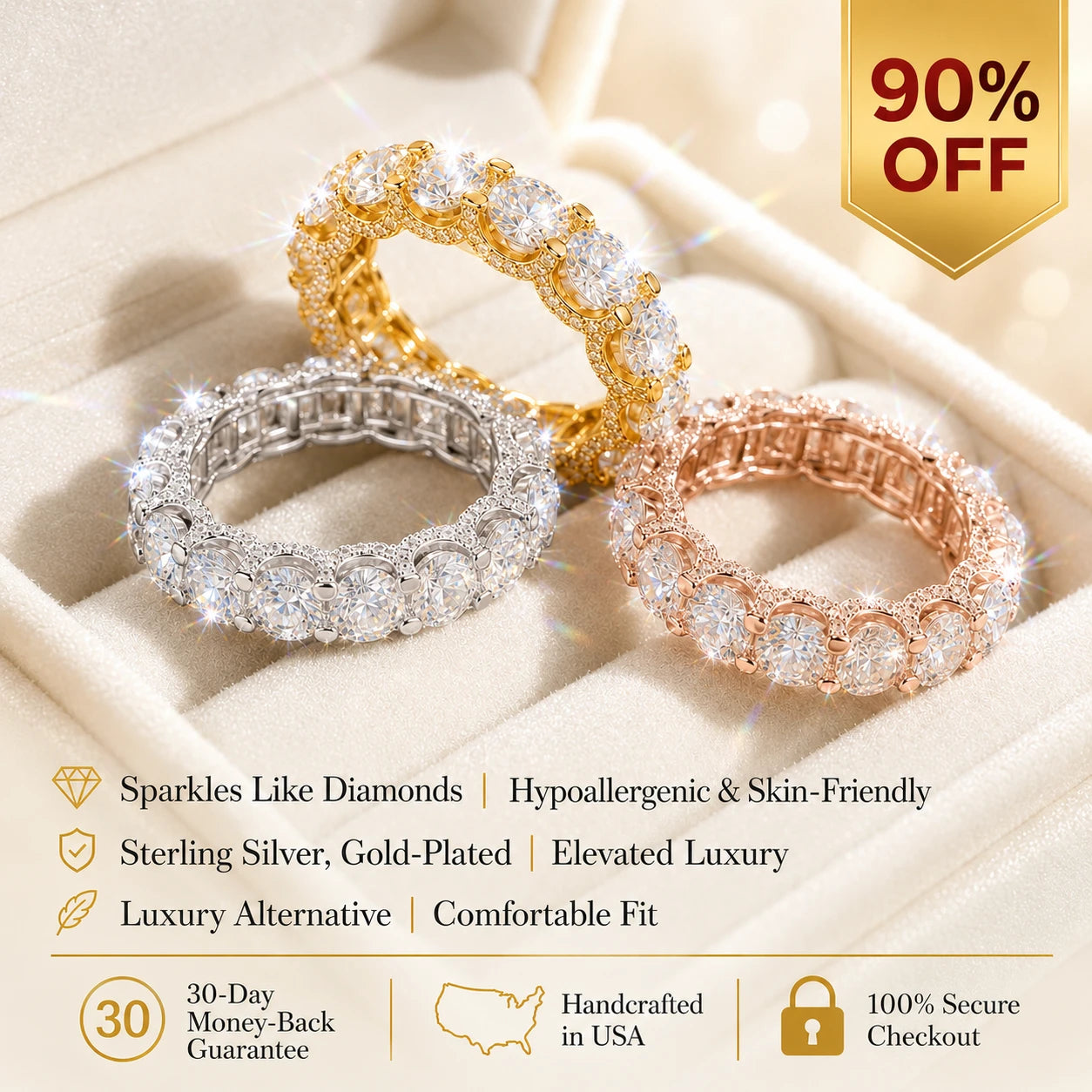 🔥 Final Flash Sale: 90% OFF-The Timeless Elegance - Premium Moissanite Eternity Band🔥