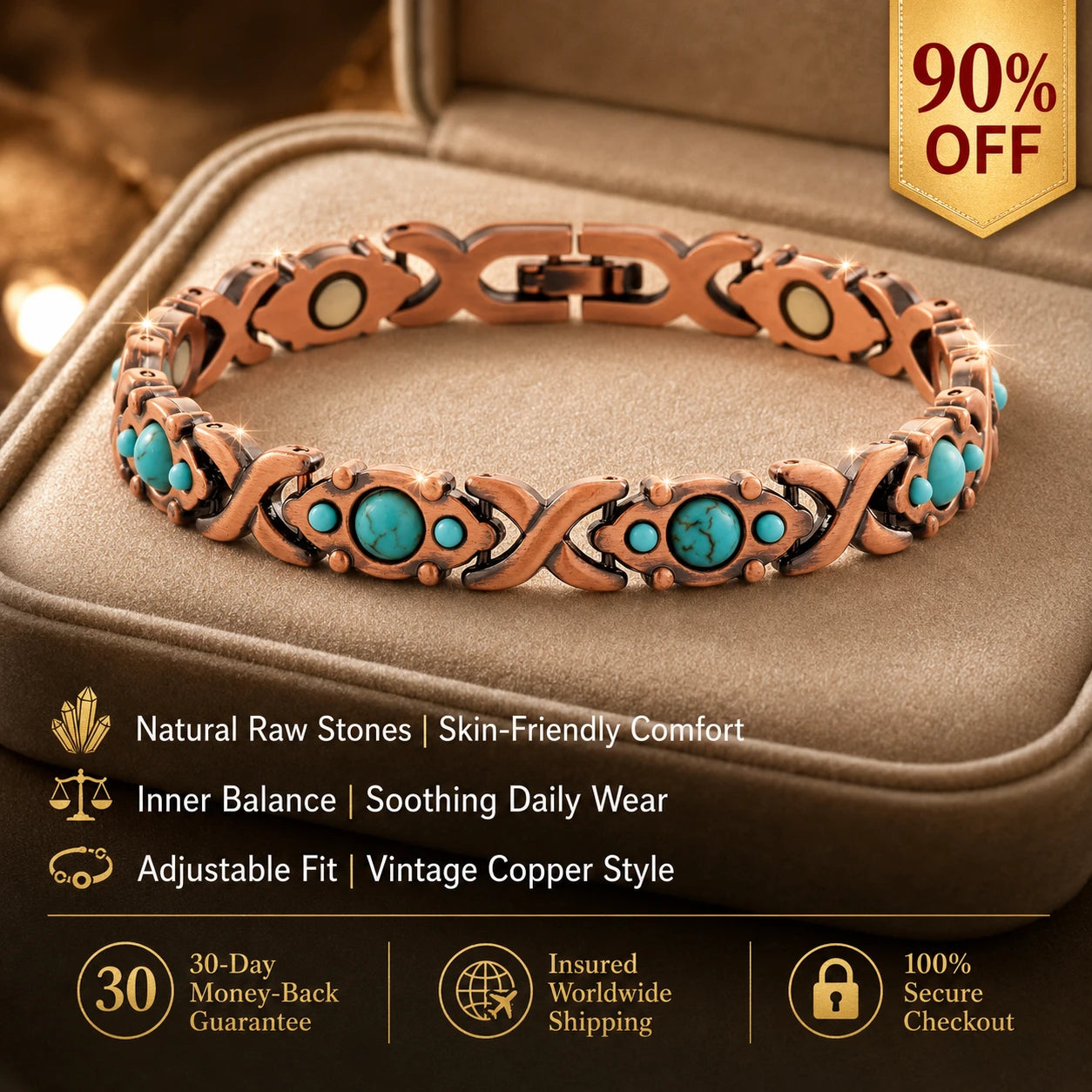 🔥 Final Flash Sale: 50% OFF -The "Inner Peace" Vintage Copper Grounding Bracelet