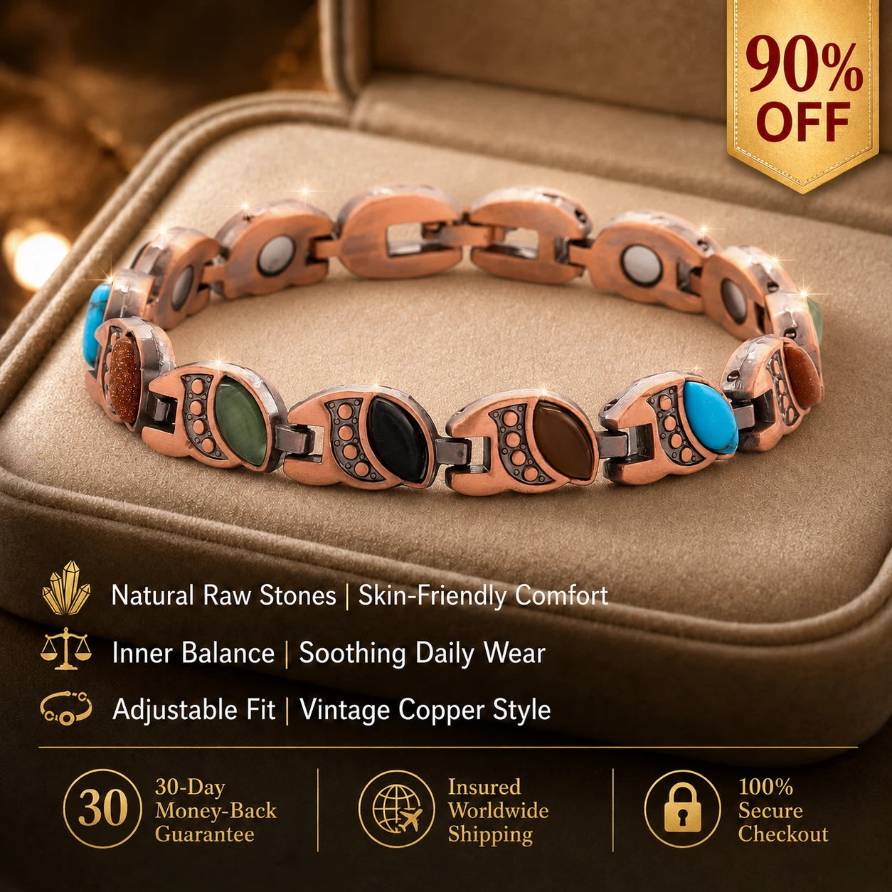🔥 Final Flash Sale: 50% OFF -The "Inner Peace" Vintage Copper Grounding Bracelet