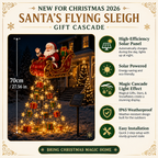 ✨🎅✨ 2026 New Santa's Flying Sleigh Gift Cascade – Solar Christmas Garden Light