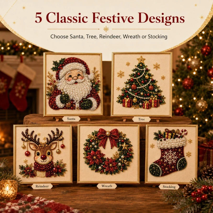 🔥 LAST DAY 50% OFF :🧘Relaxing & Beginner-Friendly - 🎨💎DIY Christmas Pearl Diamond Painting Art Kit
