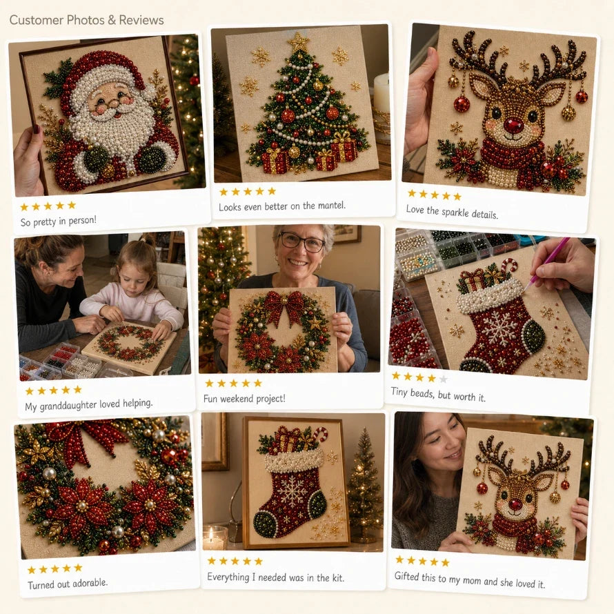 🔥 LAST DAY 50% OFF :🧘Relaxing & Beginner-Friendly - 🎨💎DIY Christmas Pearl Diamond Painting Art Kit