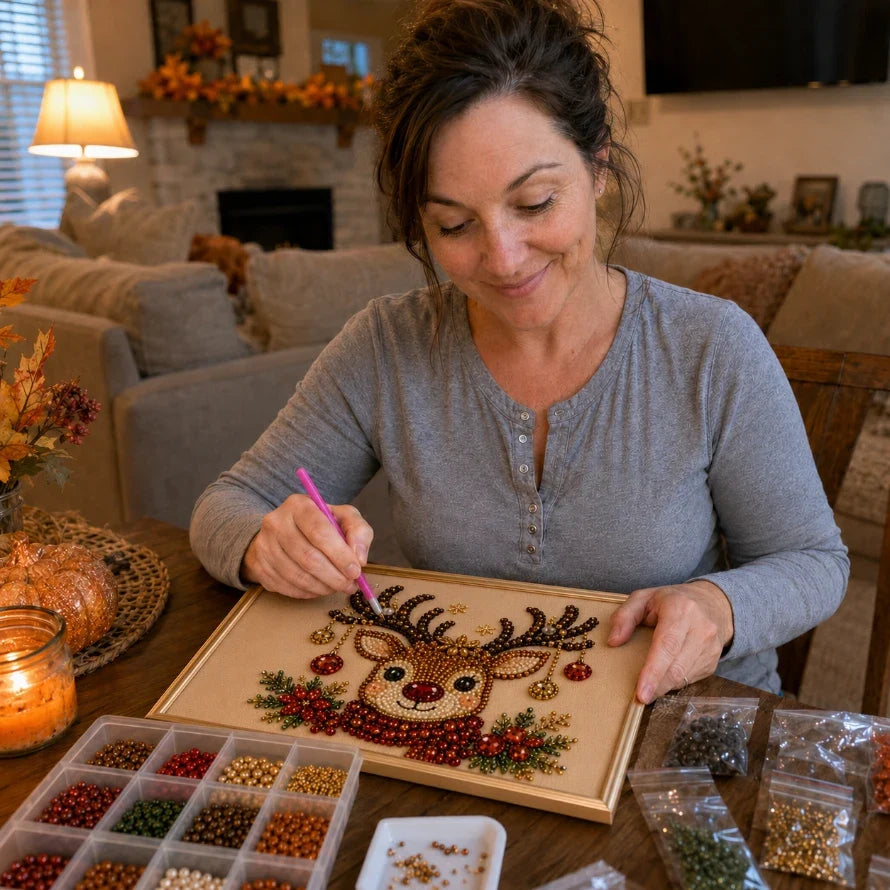 🔥 LAST DAY 50% OFF :🧘Relaxing & Beginner-Friendly - 🎨💎DIY Christmas Pearl Diamond Painting Art Kit