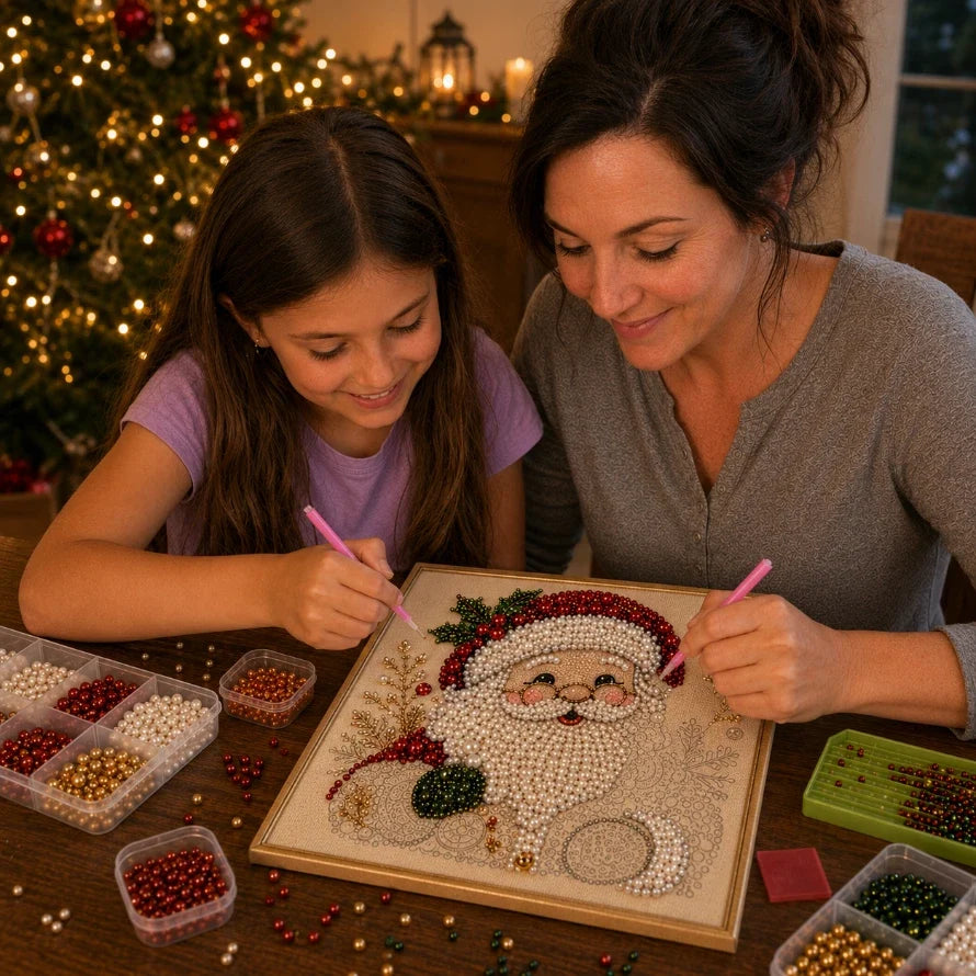 🔥 LAST DAY 50% OFF :🧘Relaxing & Beginner-Friendly - 🎨💎DIY Christmas Pearl Diamond Painting Art Kit