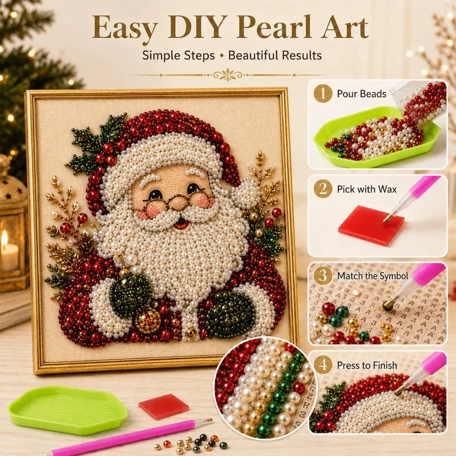 🔥 LAST DAY 50% OFF :🧘Relaxing & Beginner-Friendly - 🎨💎DIY Christmas Pearl Diamond Painting Art Kit
