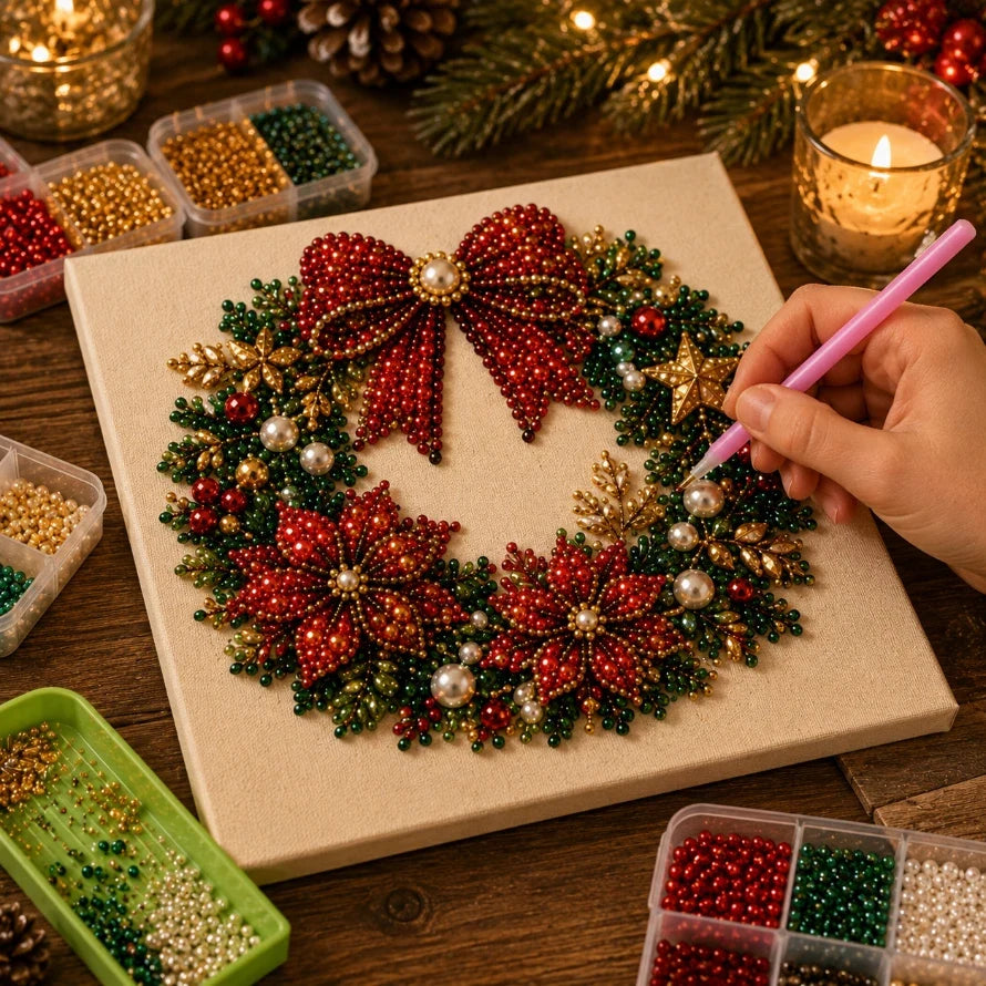 🔥 LAST DAY 50% OFF :🧘Relaxing & Beginner-Friendly - 🎨💎DIY Christmas Pearl Diamond Painting Art Kit