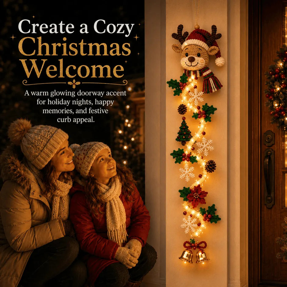 🎄 50% OFF ✨ Light-Up Christmas Door Hanging Decor — Bring Holiday Magic Home