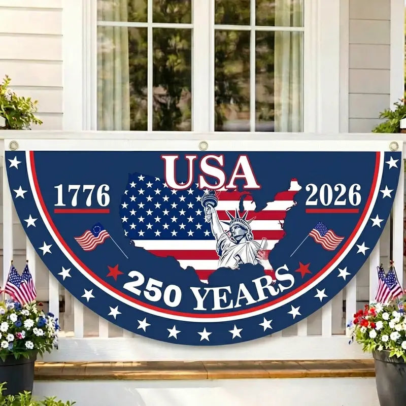50% DE DESCUENTO HOY – Pancarta para porche del 250 aniversario de América 🗽