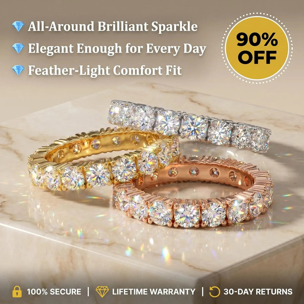 🔥 Final Flash Sale: 90% OFF-The Timeless Elegance - Premium Moissanite Eternity Band