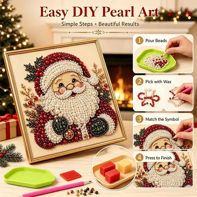🔥 LAST DAY 50% OFF :🧘Relaxing & Beginner-Friendly - 🎨💎DIY Christmas Pearl Diamond Painting Art Kit