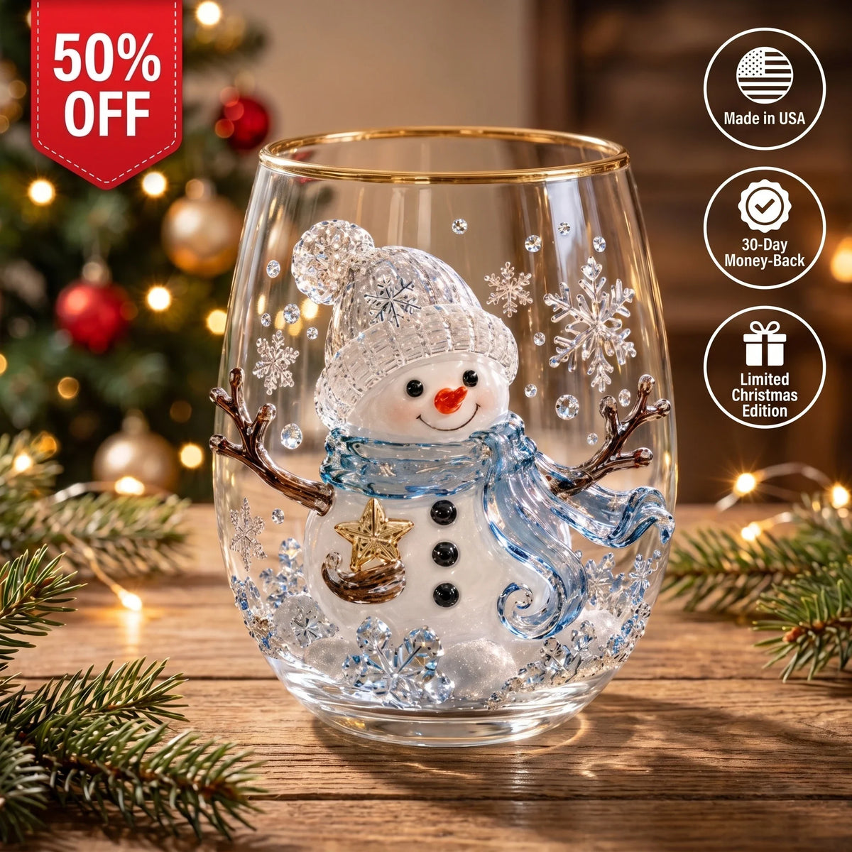 ⏳ Last Day 49% OFF – 3D Christmas Glass, A Magical Holiday Gift for Every Sip
