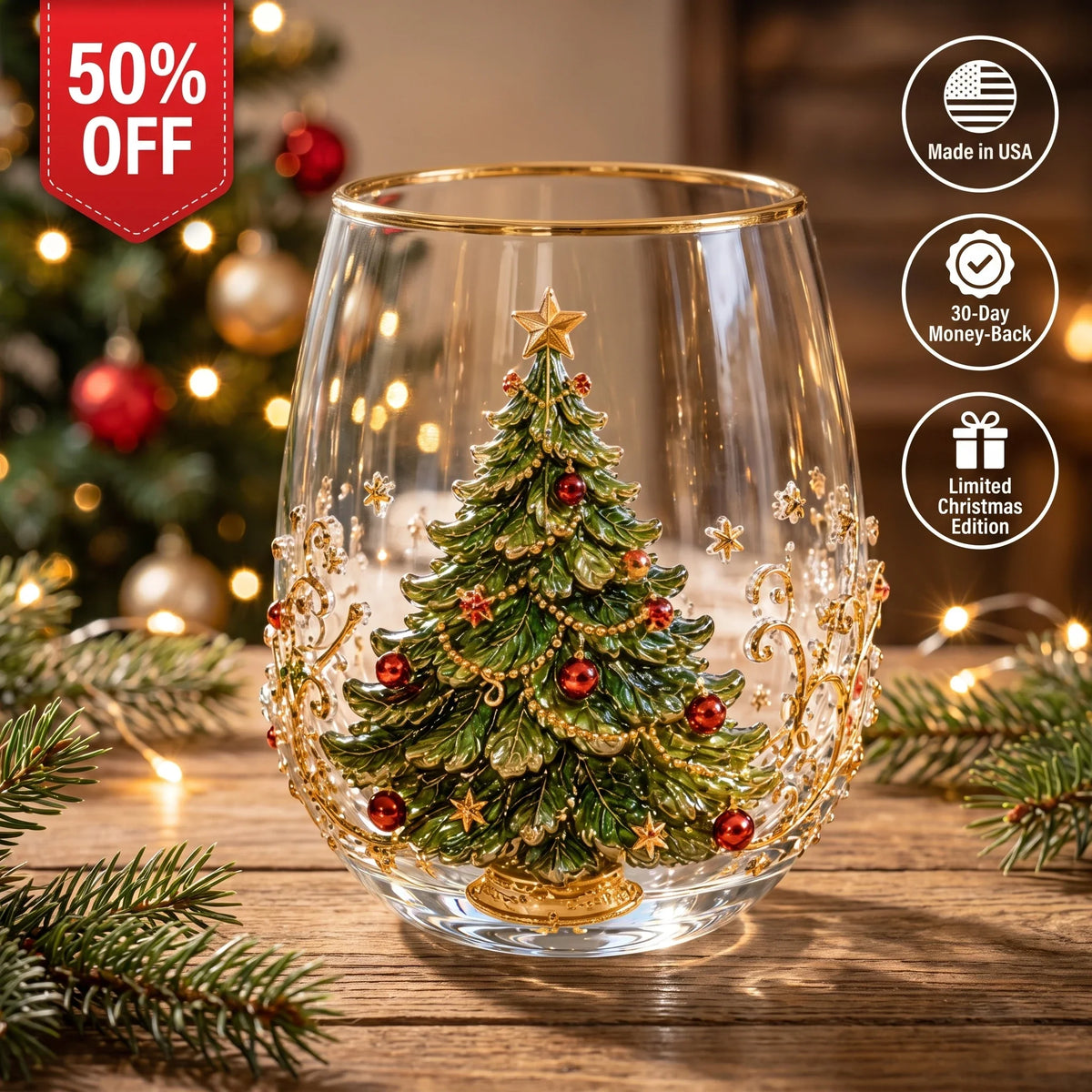 ⏳ Last Day 49% OFF – 3D Christmas Glass, A Magical Holiday Gift for Every Sip