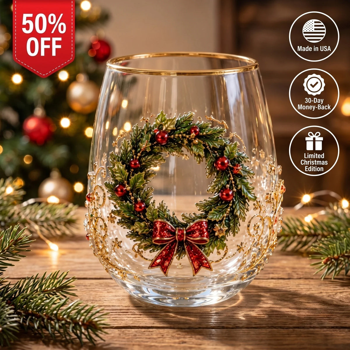 ⏳ Last Day 49% OFF – 3D Christmas Glass, A Magical Holiday Gift for Every Sip