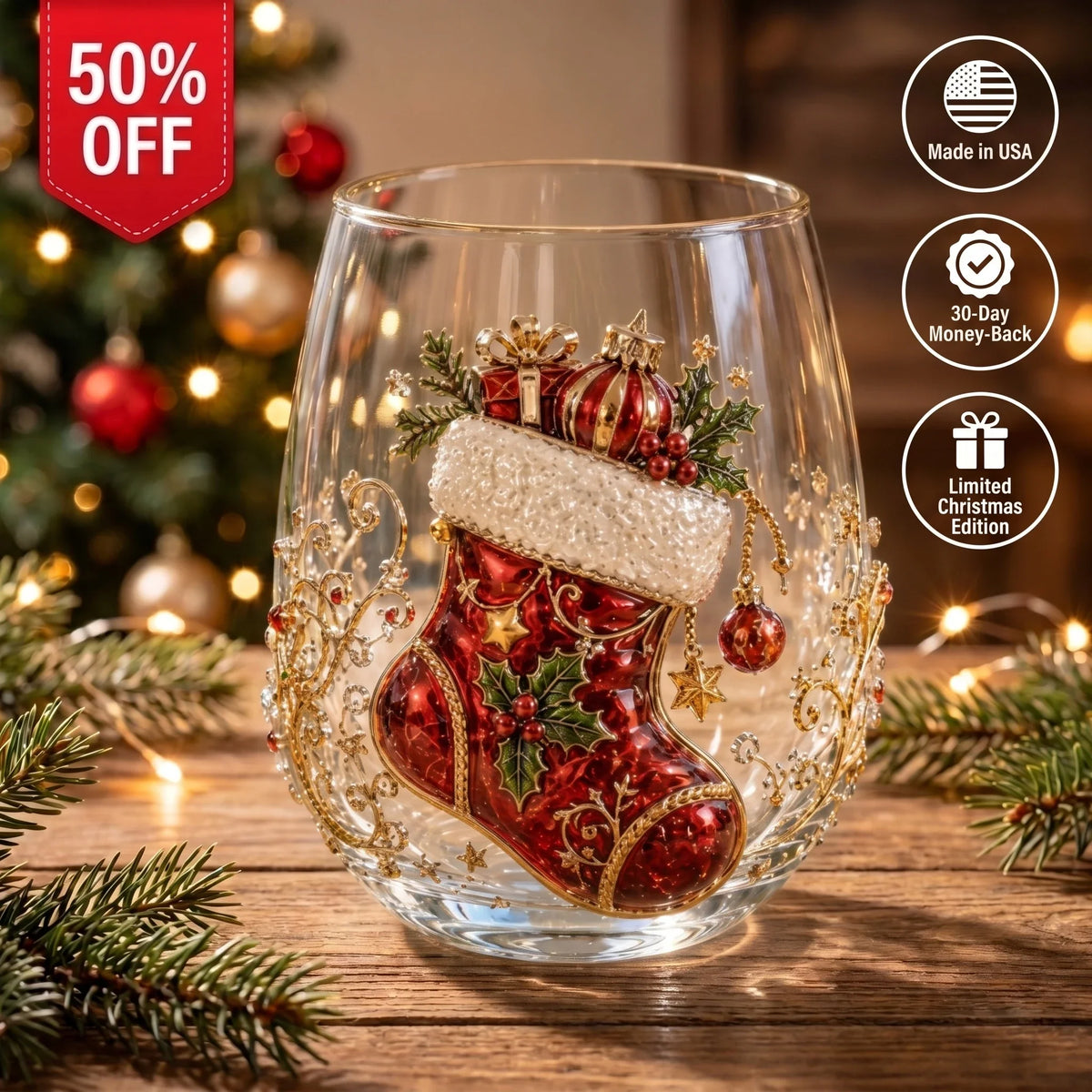 ⏳ Last Day 49% OFF – 3D Christmas Glass, A Magical Holiday Gift for Every Sip