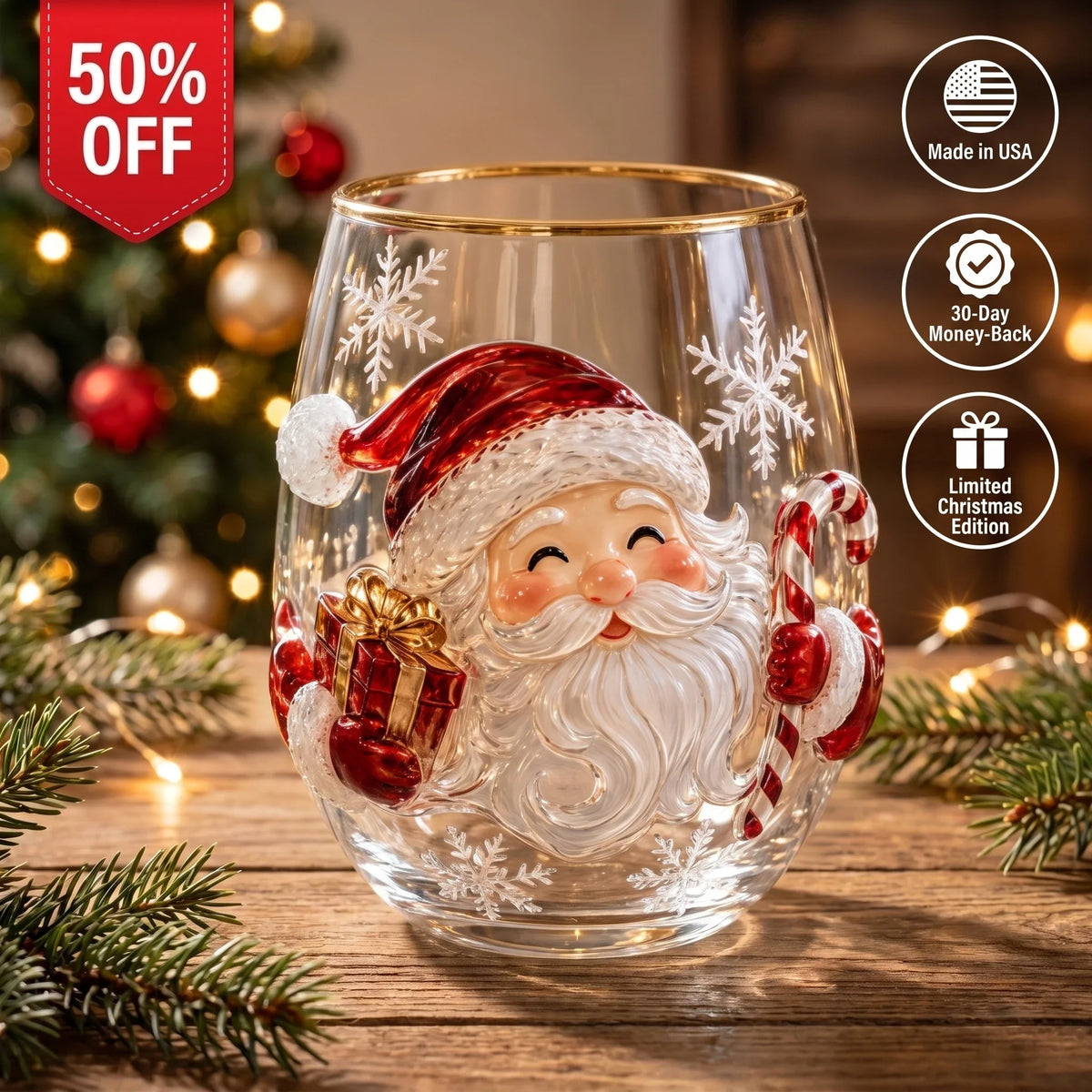 ⏳ Last Day 49% OFF – 3D Christmas Glass, A Magical Holiday Gift for Every Sip