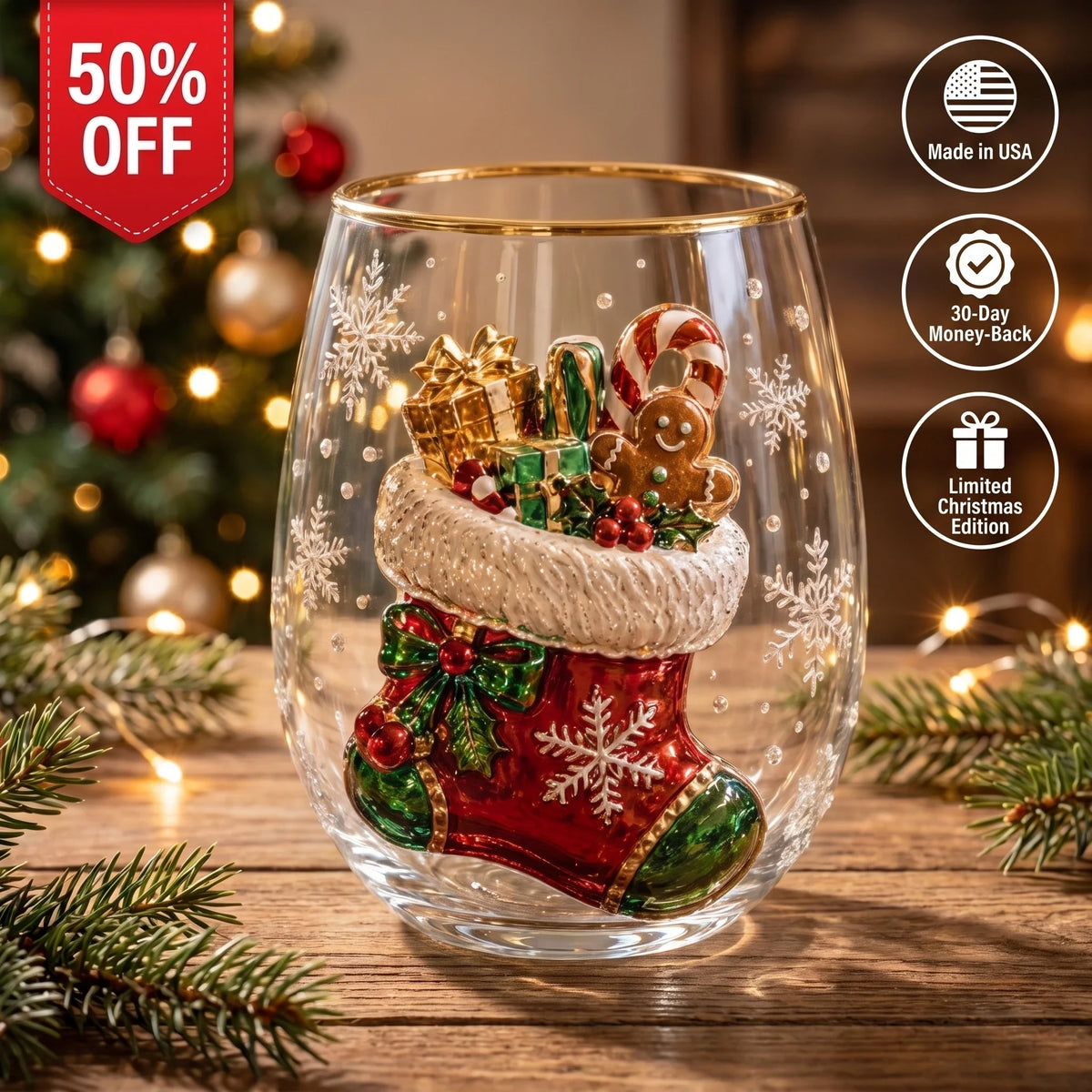 ⏳ Last Day 49% OFF – 3D Christmas Glass, A Magical Holiday Gift for Every Sip